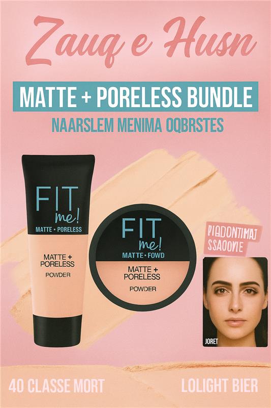 2-in-1 Makeup Deal – Liquid Foundation & Face Powder Combo For Smooth, Flawless Finish – Budget-friendly Beauty Set – Ivory Shade - Fit Me