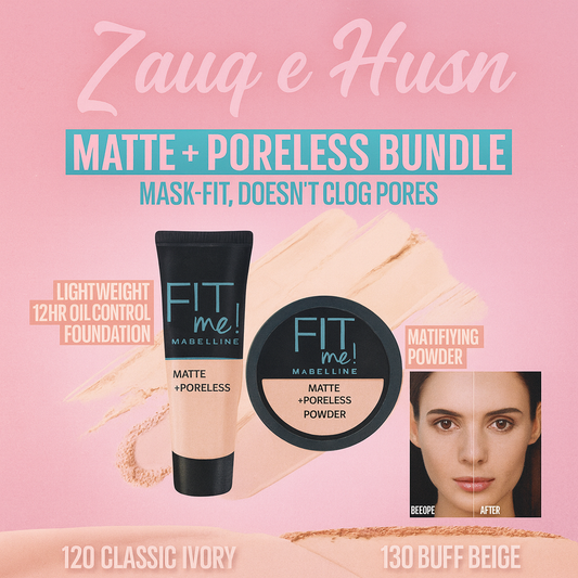 2-in-1 Makeup Deal – Liquid Foundation & Face Powder Combo For Smooth, Flawless Finish – Budget-friendly Beauty Set – Ivory Shade - Fit Me