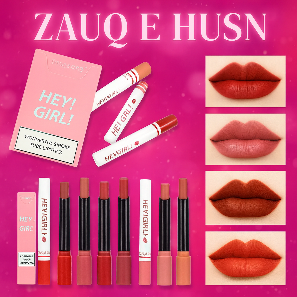 4-in-1 Trending Lipstick Set – Cigarette-Shaped Matte Lipsticks, Long-lasting, Easy to Apply, Non-sticky & Fade-resistant Lip Gloss for Makeup Lovers