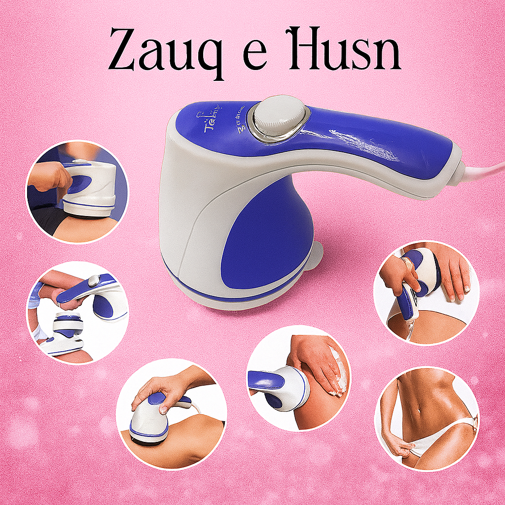 4 in 1 Relax & Spin Tone Vibration Electric Massager | Electronic Relax & Spin Body Massager With Different Heads (Random Color)