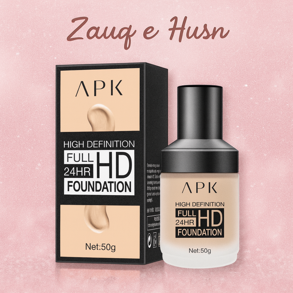 APK High Definition Full HD Foundation – 24 Hr Long Lasting, Full Coverage – 50g