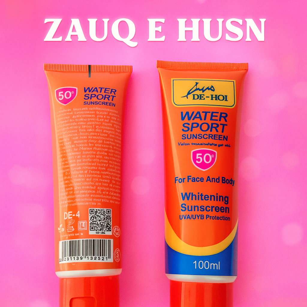 De-Hoi Water-Resistant Whitening & Moisturizer Sunblock Sunscreen – SPF 50+ | Sun Protection + Skin Brightening for Face & Body