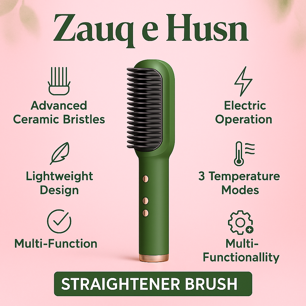 Electric Hair Straightener & Curler Brush - 2 in 1