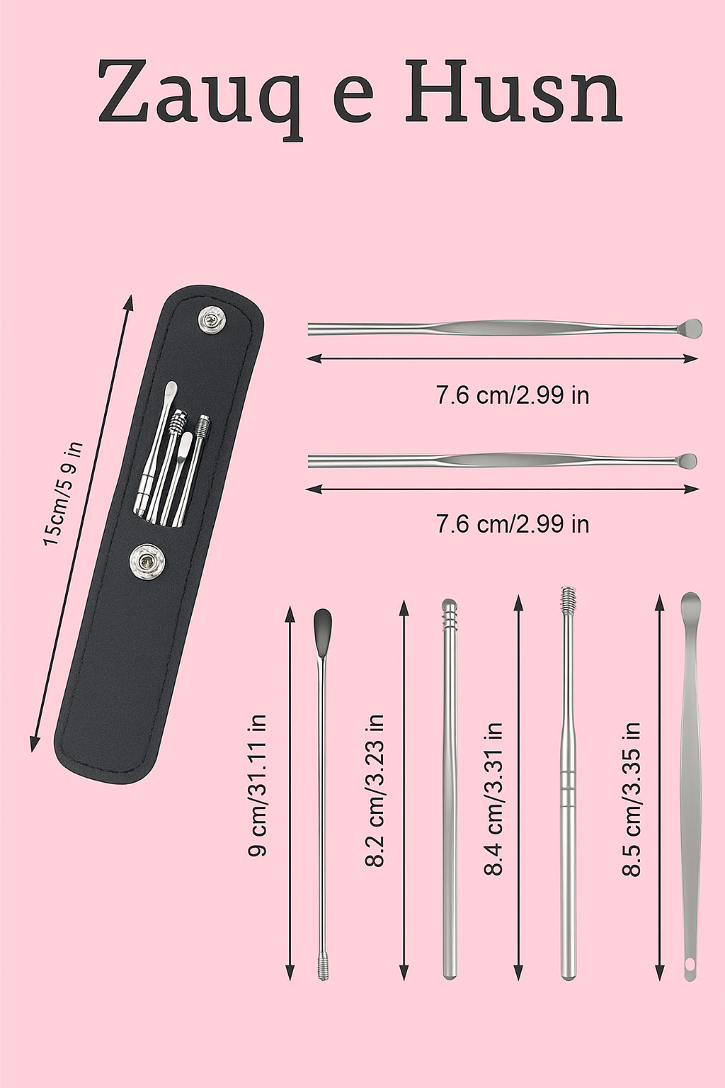 Ear Wax Cleaning Kit - 6 Pcs Ear Pick Tools