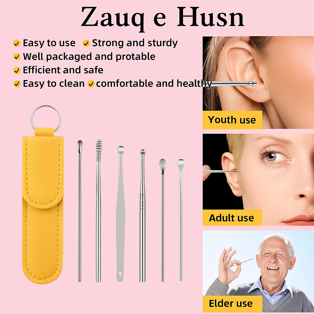 Ear Wax Cleaning Kit - 6 Pcs Ear Pick Tools