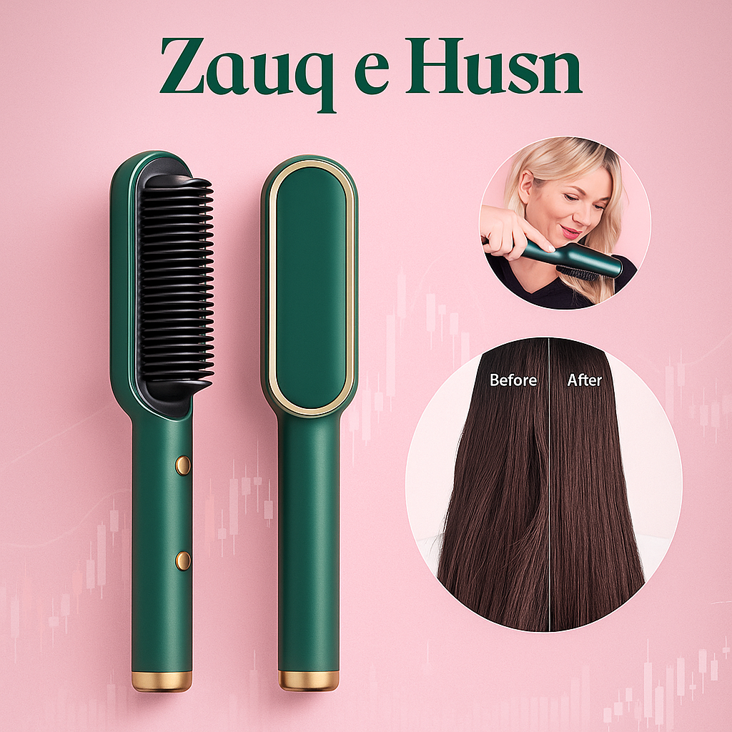 Electric Hair Straightener & Curler Brush - 2 in 1