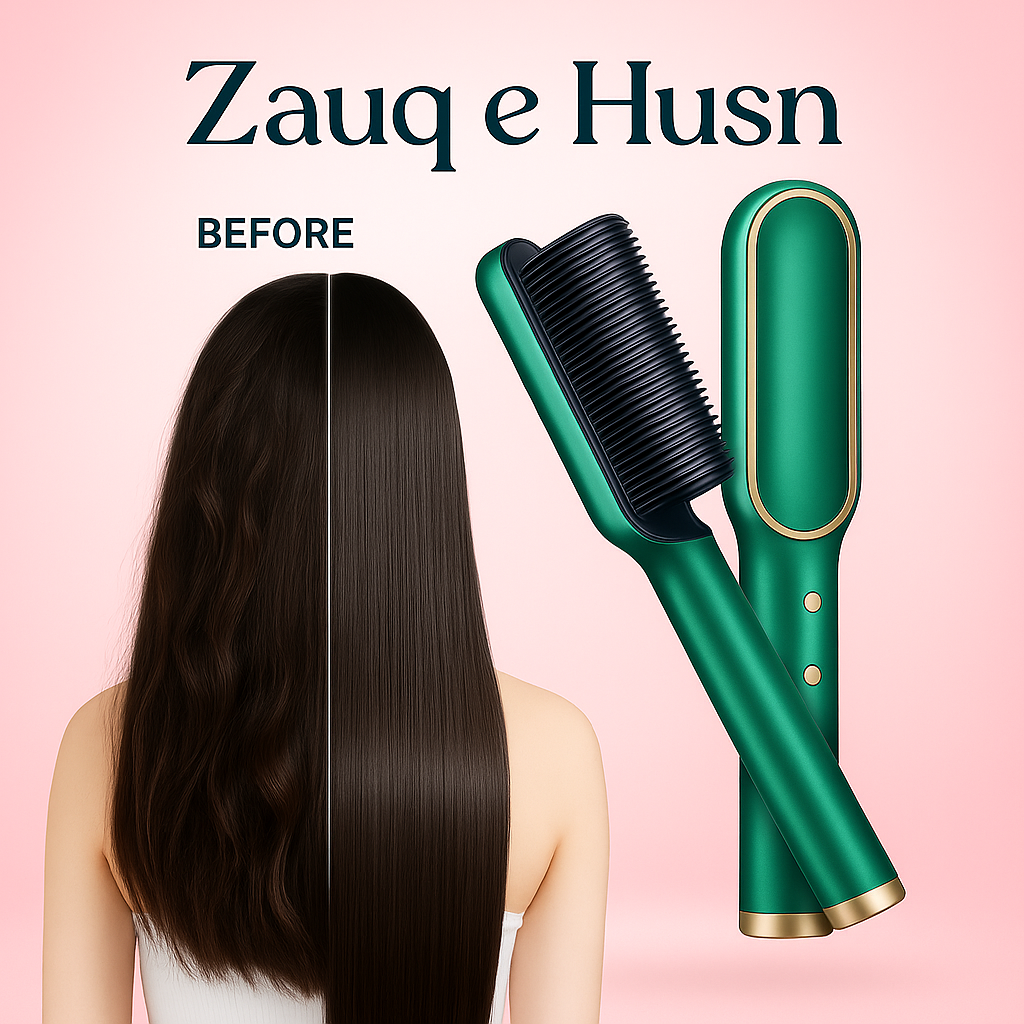 Electric Hair Straightener & Curler Brush - 2 in 1