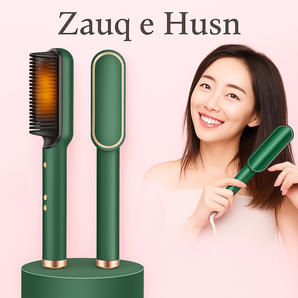 Electric Hair Straightener & Curler Brush - 2 in 1