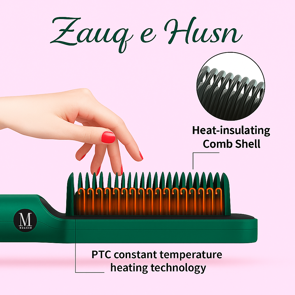 Electric Hair Straightener & Curler Brush - 2 in 1