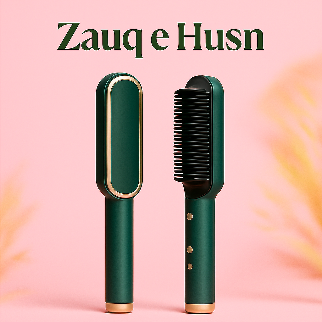 Ceramic Electric Hair Straightener & Curler Brush - 2 in 1