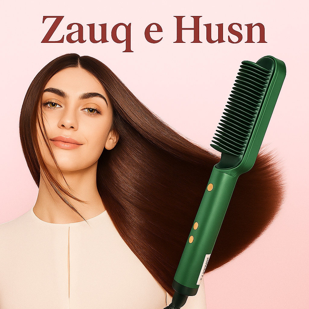 Ceramic Electric Hair Straightener & Curler Brush - 2 in 1