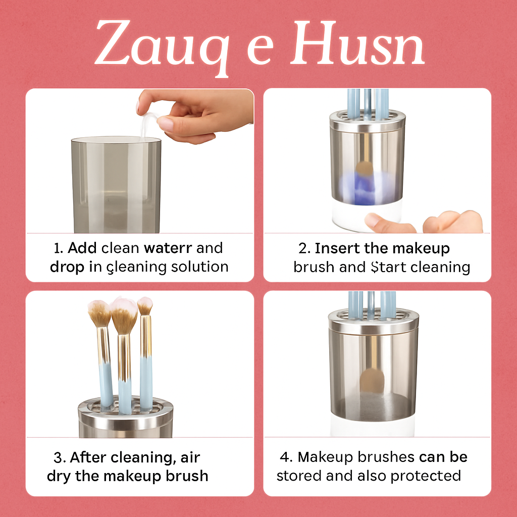 Electric Makeup Brush Cleaner | Automatic Makeup Brush Holder Cleaner Machine