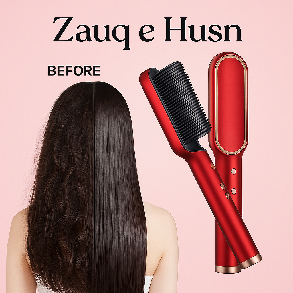 Electric Hair Straightener Brush - 2 in 1