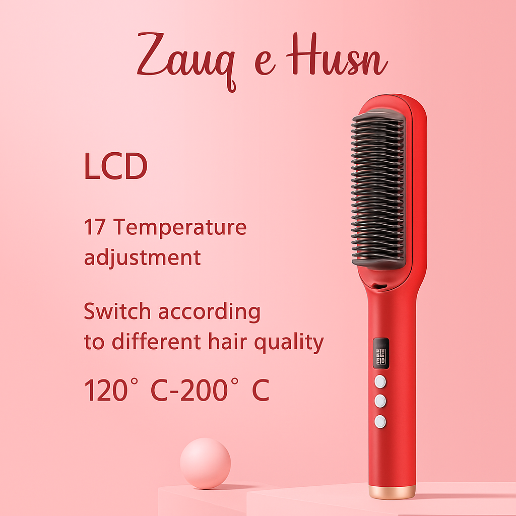 Electric Hair Straightener Brush - 2 in 1