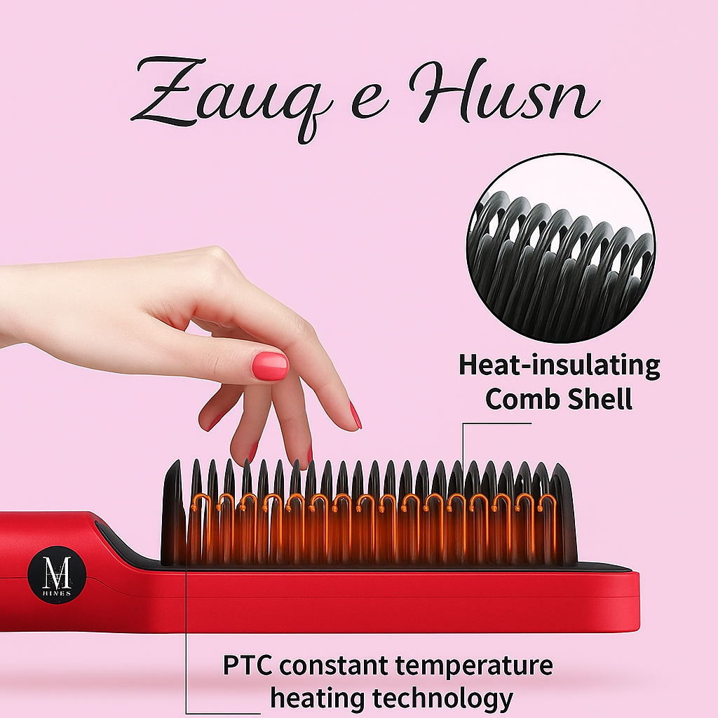 Electric Hair Straightener Brush - 2 in 1