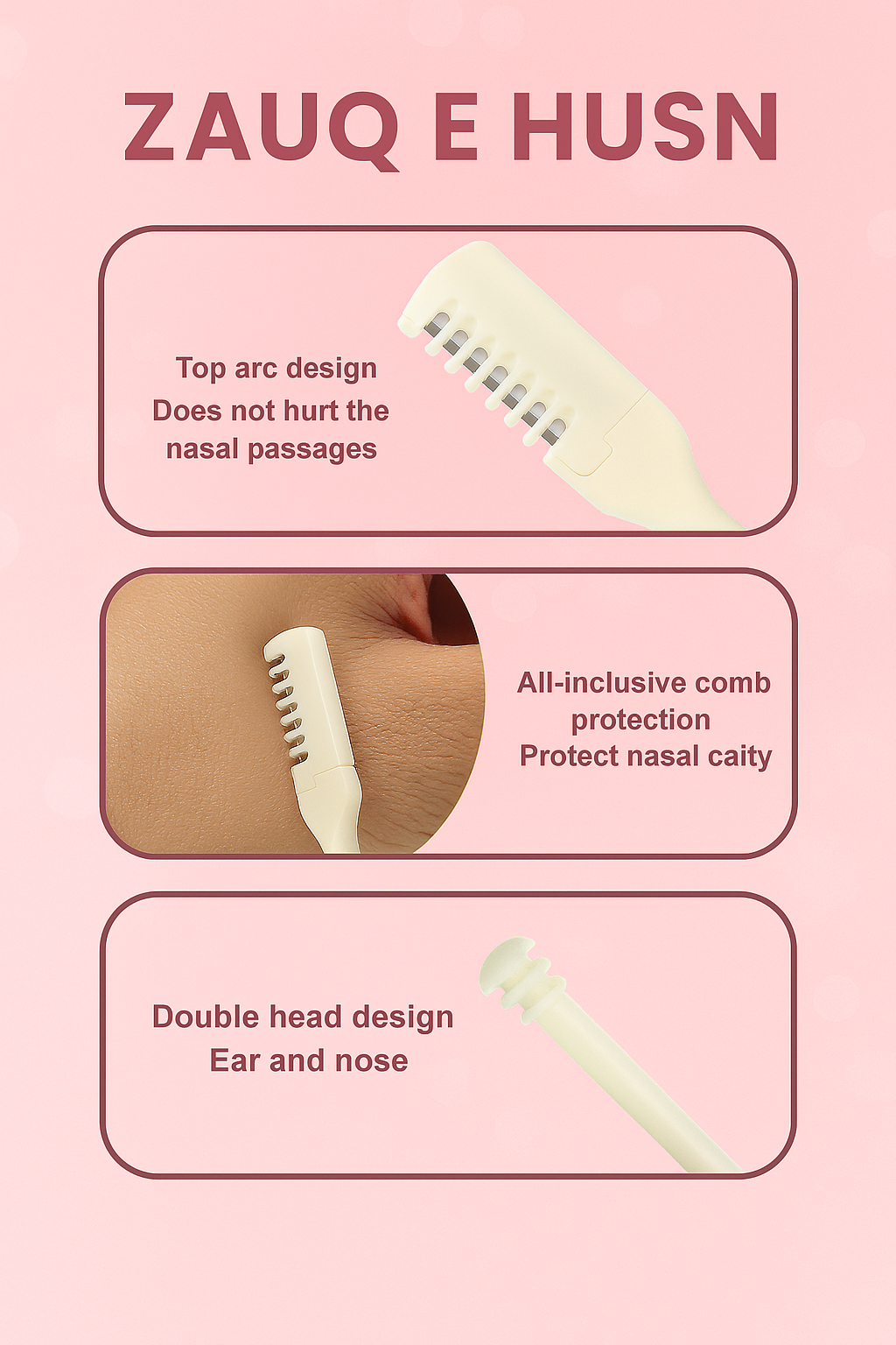 2-in-1 Nose Hair Trimmer + Portable Ear Pick