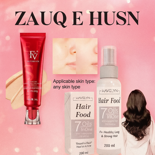 2-in-1 Makeup Deal | Foundation & Hair Oil Set | Multicolor | Complete Beauty Solution