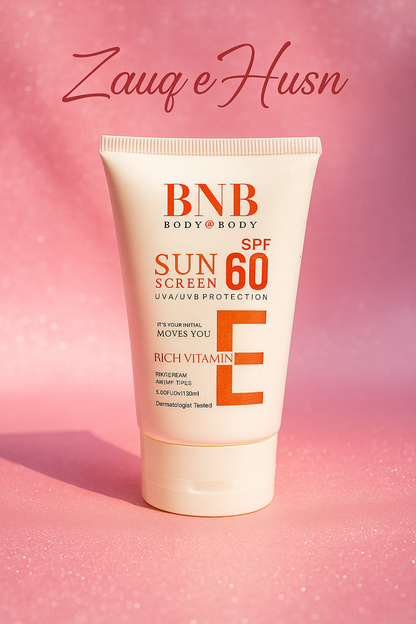 Sunscreen SPF 60 - High Protection with Vitamin E for UVA/UVB Defense