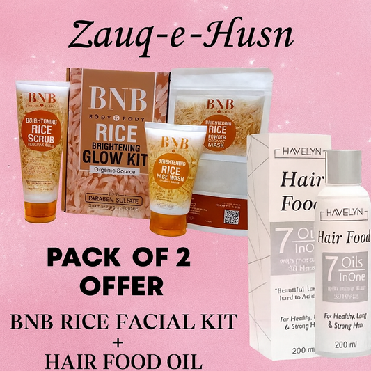 2 in 1 Skincare & Haircare Bundle - Facial Kit & Hair Oil - Perfect for All Skin Types