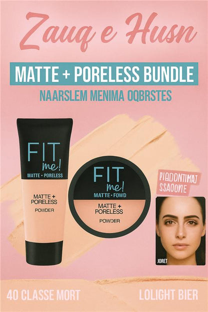 2-in-1 Makeup Deal – Liquid Foundation & Face Powder Combo For Smooth, Flawless Finish – Budget-friendly Beauty Set – Ivory Shade - Fit Me