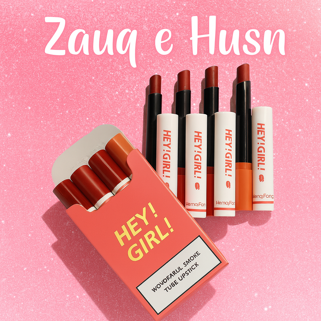 4-in-1 Trending Lipstick Set – Cigarette-Shaped Matte Lipsticks, Long-lasting, Easy to Apply, Non-sticky & Fade-resistant Lip Gloss for Makeup Lovers