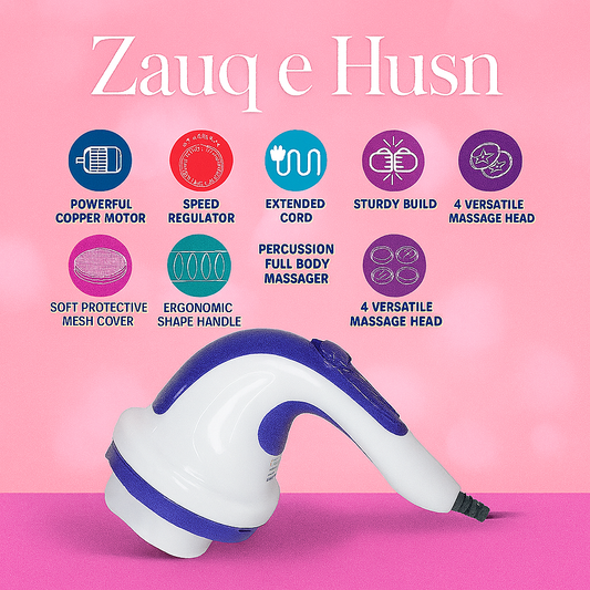 4 in 1 Relax & Spin Tone Vibration Electric Massager | Electronic Relax & Spin Body Massager With Different Heads (Random Color)