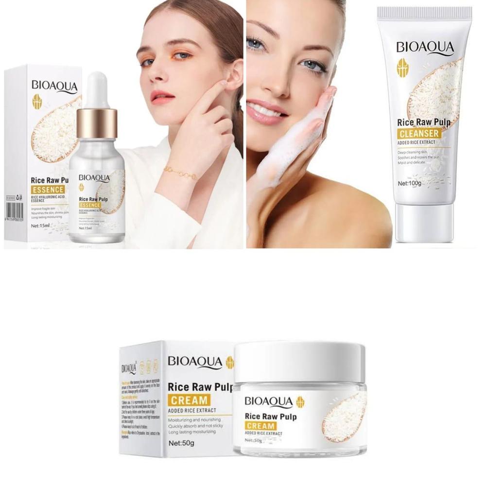 Bio-Aqua Essence, Cream & Cleanser – Pack of 3