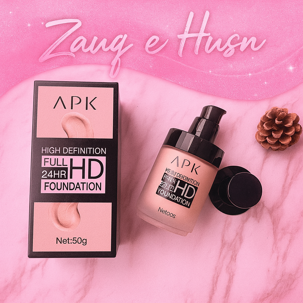 APK High Definition Full HD Foundation – 24 Hr Long Lasting, Full Coverage – 50g