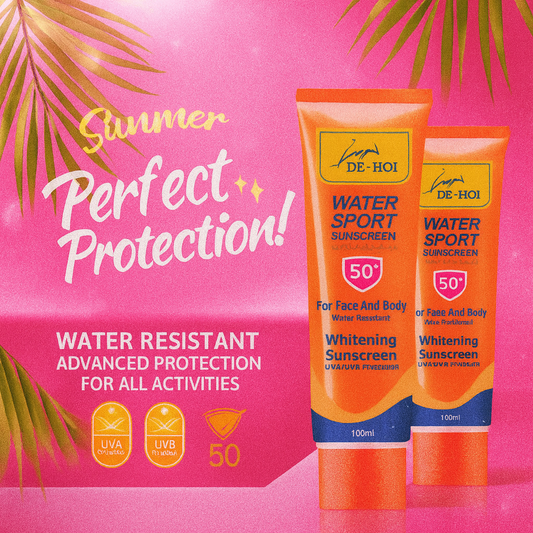 De-Hoi Water-Resistant Whitening & Moisturizer Sunblock Sunscreen – SPF 50+ | Sun Protection + Skin Brightening for Face & Body