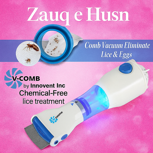 Electric V-Comb Anti Lice Machine – Chemical-Free, Pesticide-Free Lice Treatment with 4 Filters – FDA Registered