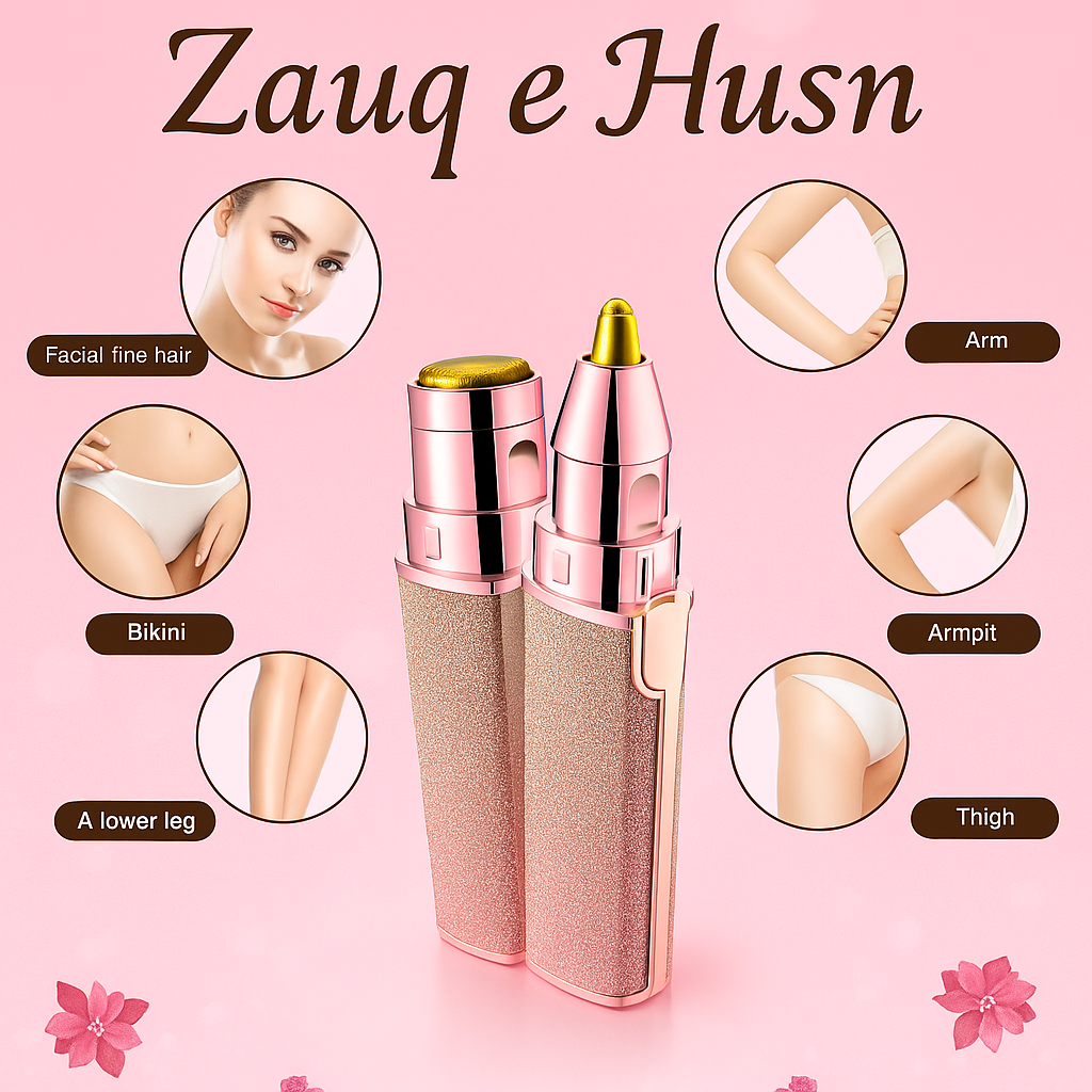 Rechargeable Hair Remover - 2 in 1 Electric Eyebrow Trimmer and Shaver - with LED Light for Face, Lips, Nose, Chin & Arm