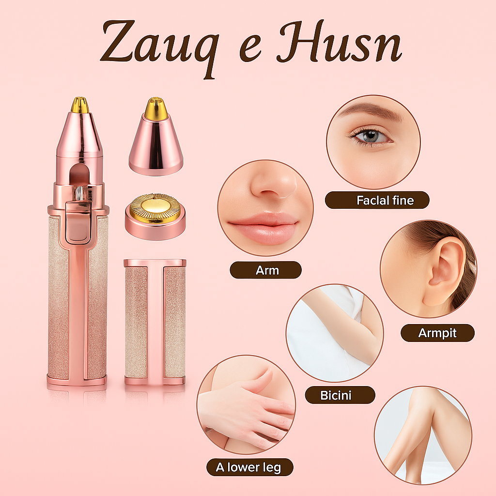 Rechargeable Hair Remover - 2 in 1 Electric Eyebrow Trimmer and Shaver - with LED Light for Face, Lips, Nose, Chin & Arm