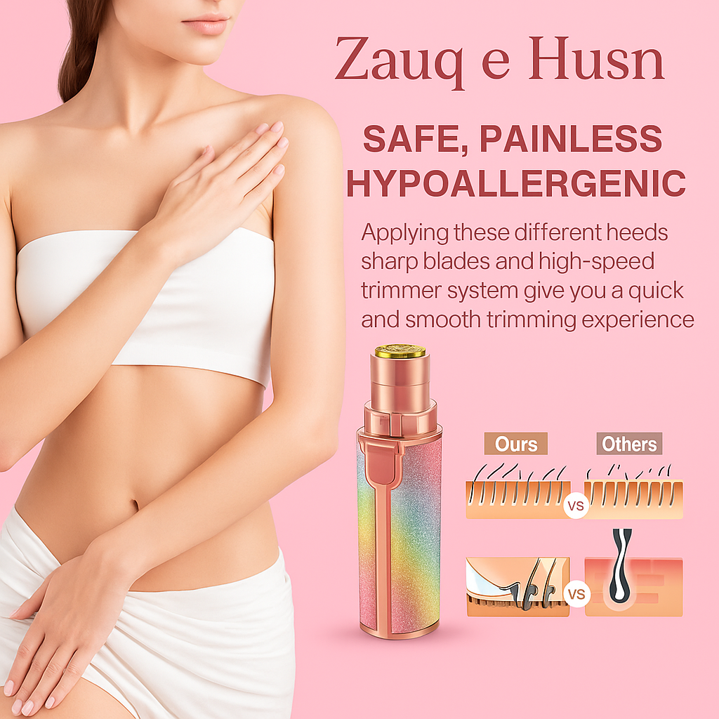 Rechargeable Hair Remover - 2 in 1 Electric Eyebrow Trimmer and Shaver - with LED Light for Face, Lips, Nose, Chin & Arm