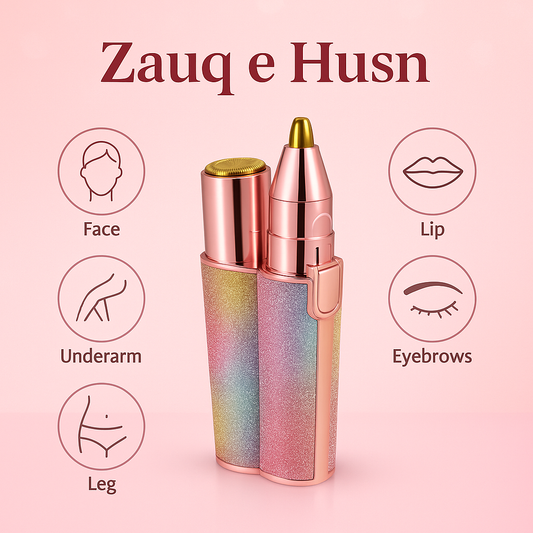 Rechargeable Hair Remover - 2 in 1 Electric Eyebrow Trimmer and Shaver - with LED Light for Face, Lips, Nose, Chin & Arm