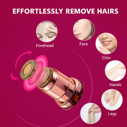 Rechargeable Hair Remover - 2 in 1 Electric Eyebrow Trimmer and Shaver - with LED Light for Face, Lips, Nose, Chin & Arm