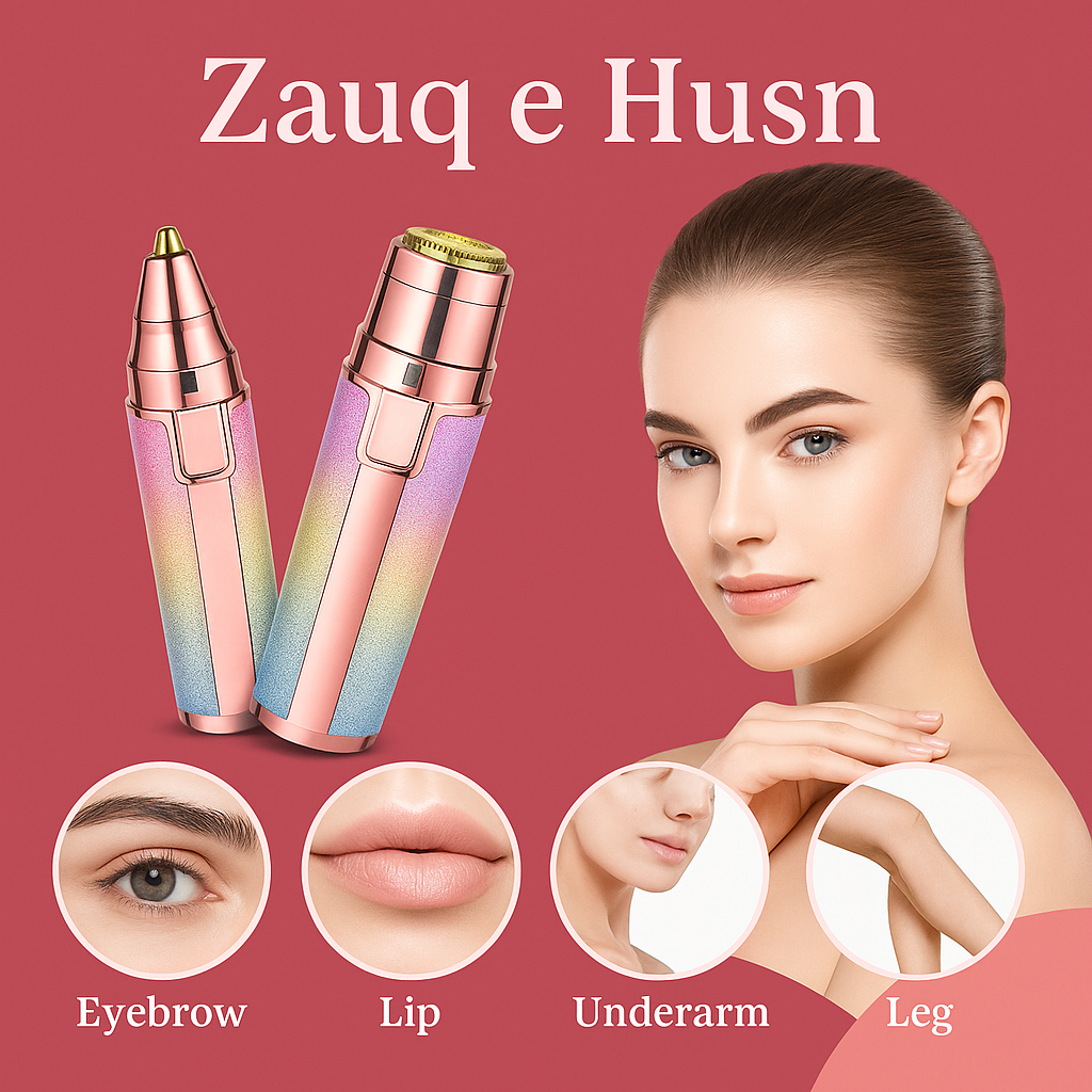 Rechargeable Hair Remover - 2 in 1 Electric Eyebrow Trimmer and Shaver - with LED Light for Face, Lips, Nose, Chin & Arm