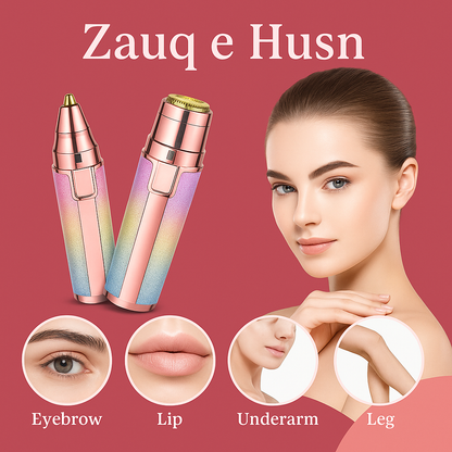 Rechargeable Hair Remover - 2 in 1 Electric Eyebrow Trimmer and Shaver - with LED Light for Face, Lips, Nose, Chin & Arm