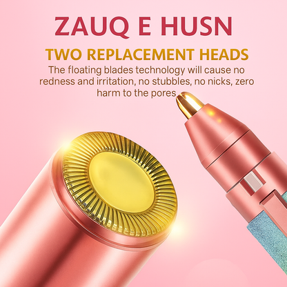 Rechargeable Hair Remover - 2 in 1 Electric Eyebrow Trimmer and Shaver - with LED Light for Face, Lips, Nose, Chin & Arm