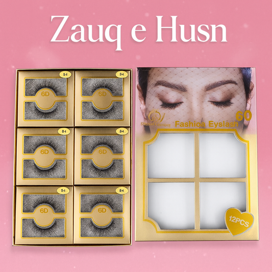 Premium 3D False Eyelashes – Pack of 12 (Reusable & Natural Look)