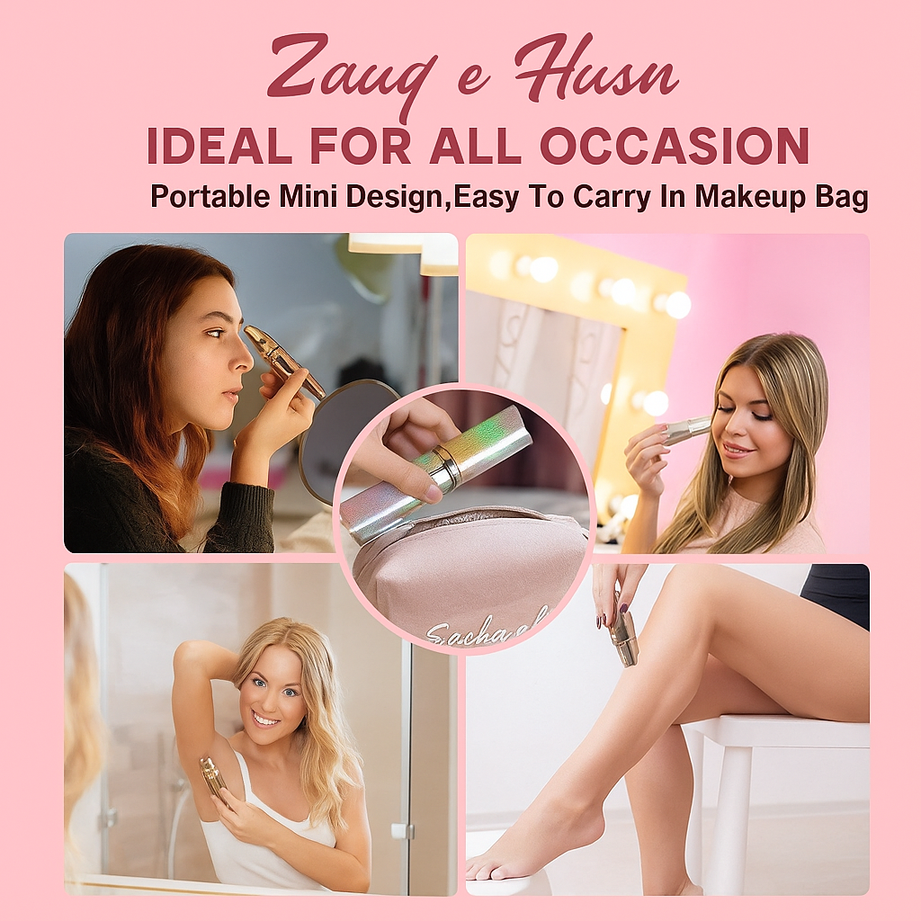 Rechargeable Hair Remover - 2 in 1 Electric Eyebrow Trimmer and Shaver - with LED Light for Face, Lips, Nose, Chin & Arm