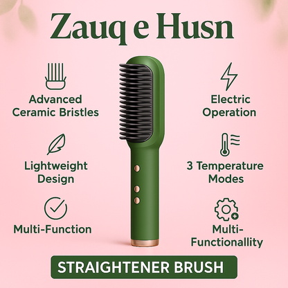 Electric Hair Straightener & Curler Brush - 2 in 1