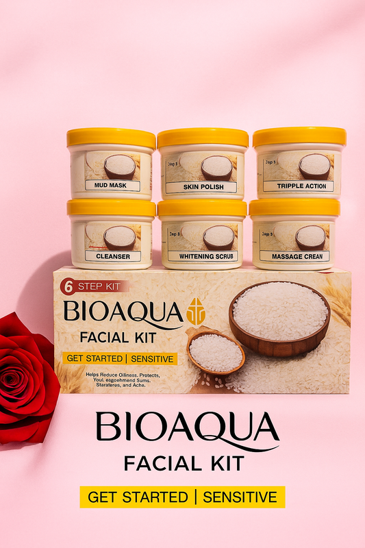 Rice Glowing Facial Kit - Whitening & Exfoliating Treatment | 6 Pcs