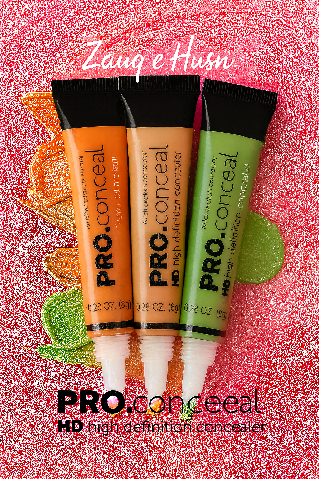 Pack of 3 - Pro Concealer L.A. Girl | High Coverage, Medium Coverage Concealer in Beige, Green & Peach Shades -  Pro Concealer L.A