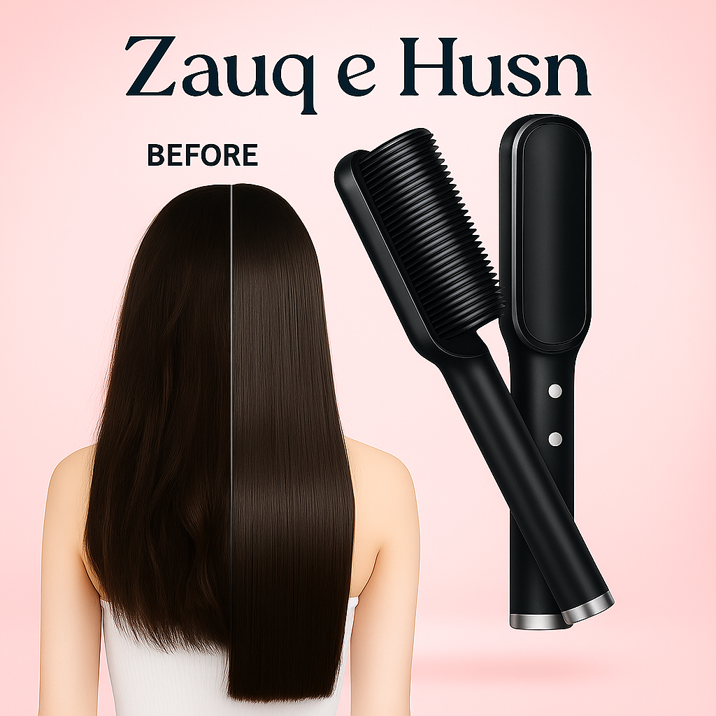 Electric Hair Straightener Brush - 2 in 1