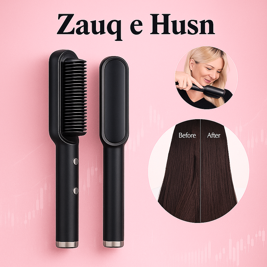 Electric Hair Straightener Brush - 2 in 1