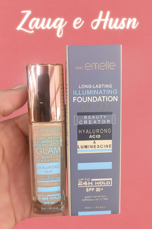 Emelie Cosmetics Infallible 24H Fresh Wear Foundation – Natural Matte Finish, Long-lasting, Waterproof, Sweat & Heat Proof with SPF 25