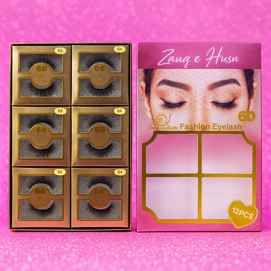 Premium 3D False Eyelashes – Pack of 12 (Reusable & Natural Look)