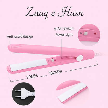 Portable Mini Hair Straightener - 1 Pc High Heat Quick Heating Tool