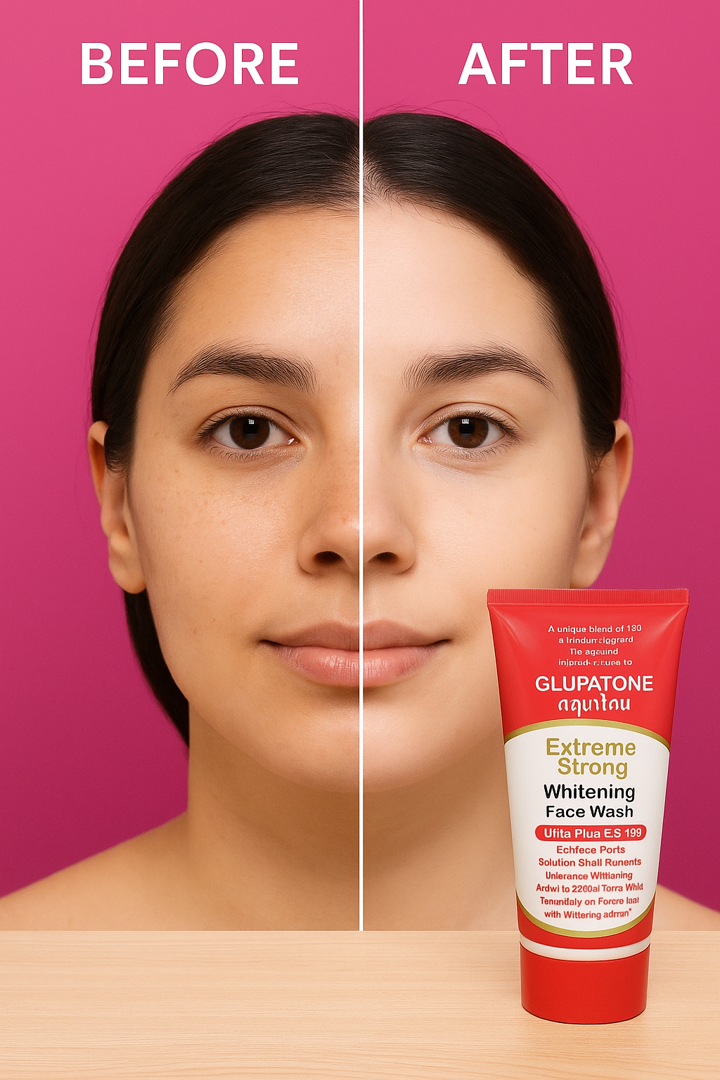 Whitening & Brightening Face Wash - 150ml for All Skin Types - Removes Dirt and Impurities - Glupatone