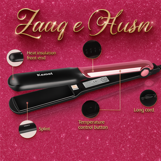 Kemei Hair Straightener & Curler – 2-in-1  Ion Technology (Black)